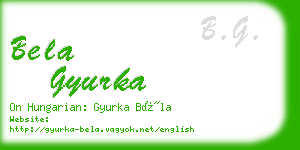 bela gyurka business card